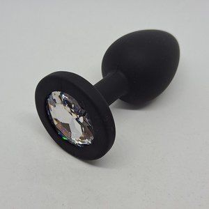 Butt Plug Bling Jewel Silicone Black Adult Fun Toy